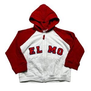 VTG Sesame Street Elmo Pocket Full Zip Hoodie Sweatshirt kid size. 4T - Kidcore